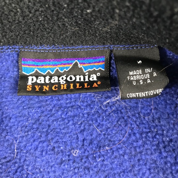 Patagonia Men Blue Synchilla Full Zip Fleece Vest - Picture 3 of 4